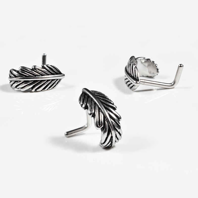 Feather Nose Stud, Nose Curve, Different Views