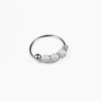 Silver Nose Ring with Opalite Stones 'Tijara'