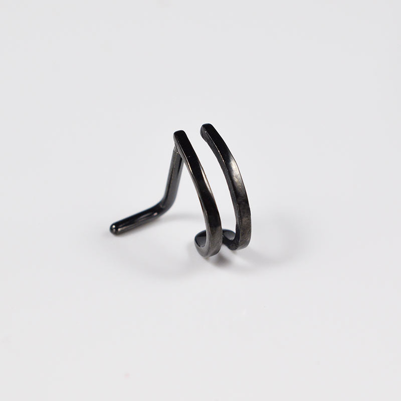 black nose ring, double nose curve