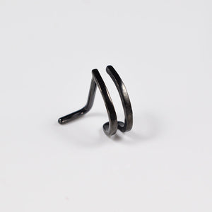 black nose ring, double nose curve