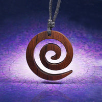 Wooden Spiral Pendant 