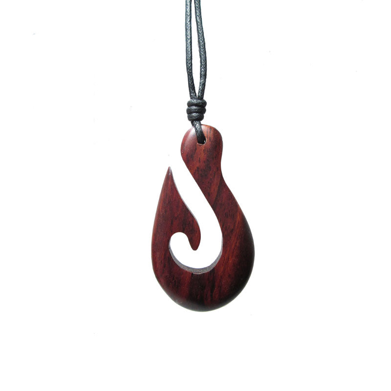 Wooden Fish Hook Pendant
