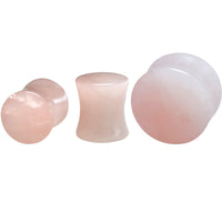 Rose Quartz Crystal Flesh Plugs