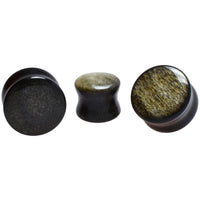 Gold Obsidian Stone Flesh Plugs