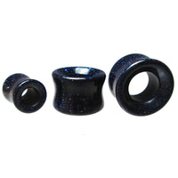 Blue glitter sandstone ear tunnels