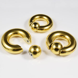 Gold BCR Ear Weights, Large Gauge BCRs Shown Open