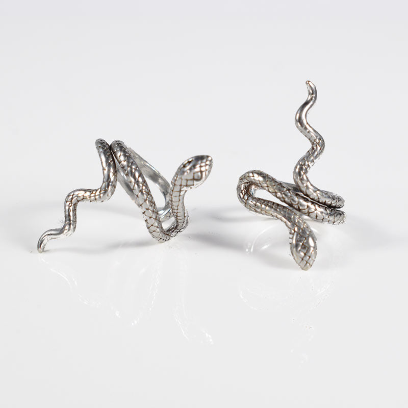 Sterling silver ear cuffs, snake design