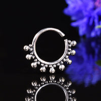 Tribal Style Silver Septum Ring 