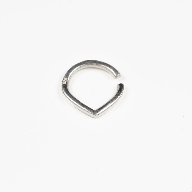 Very Small Simple 'V' Shaped Silver Septum Ring