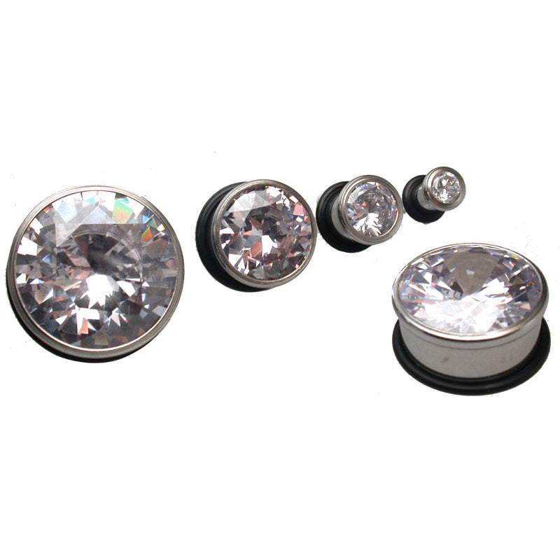 Fake diamond flesh plugs