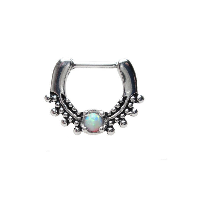 Vintage Style Septum Ring with Opalite Stone