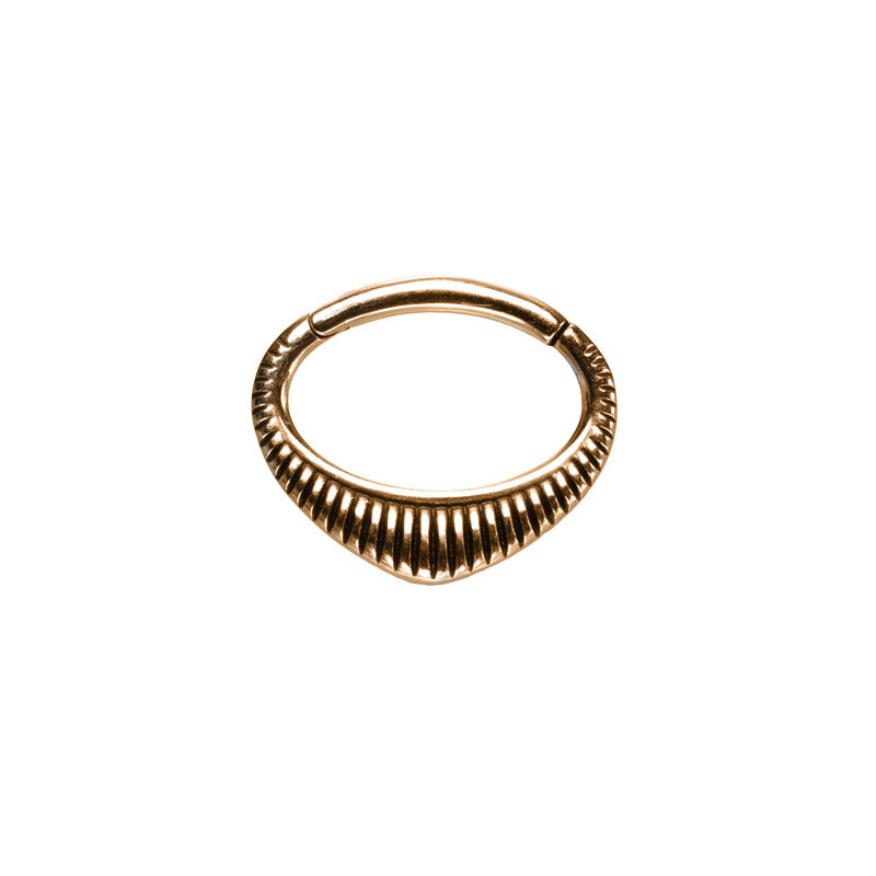 Small Grooved Arrow Clicker in Rose Gold