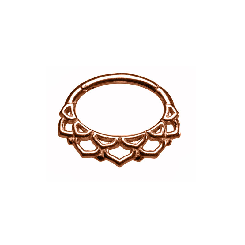 Lotus Clicker in Rose Gold for Septum or Daith
