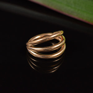 Triple Stack Septum Ring in Rose Gold