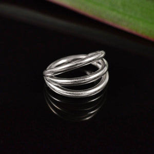 Triple Stack Septum Ring in Steel
