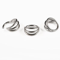 Triple Stack Segment Clicker Ring in Steel