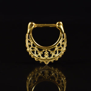 Gold Septum Ring, Clicker Ring in anodised 316L Surgical Steel