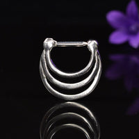 Triple hoop septum clicker in surgical steel