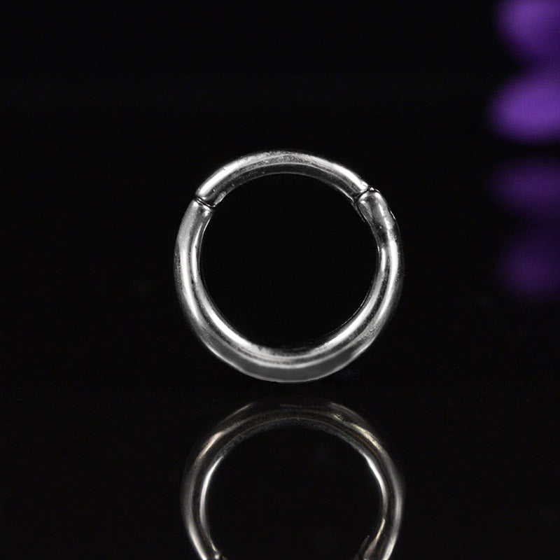 hinged segment ring in surgical steel for septum, tragus, helix, daith etc