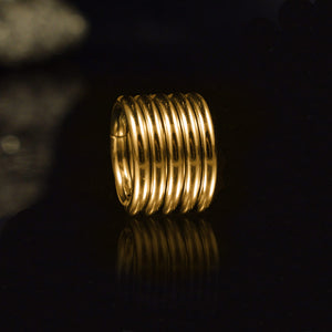 stacking rings aka ear sleevs for stretched ears in gold pvd