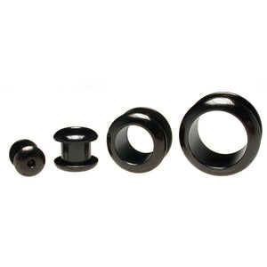 flesh tunnel black surgical steel rivet design