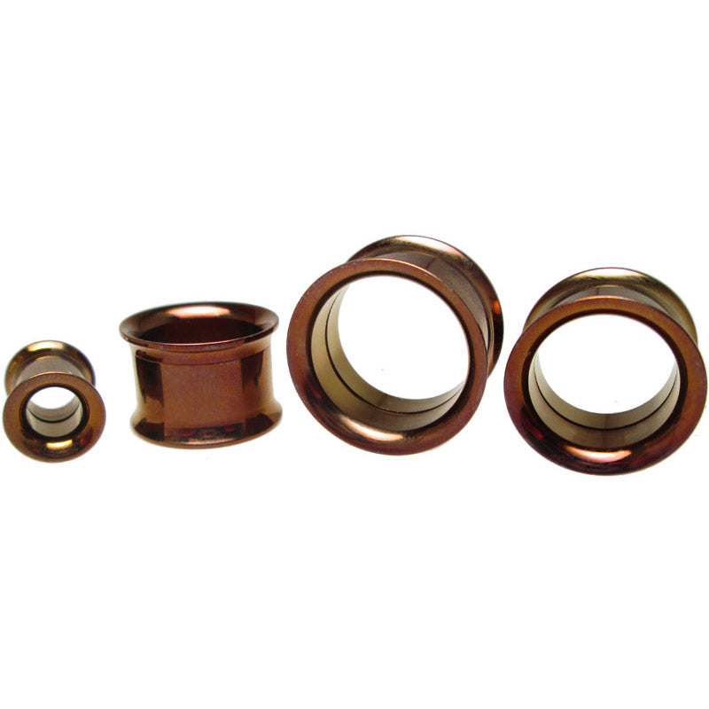 Internally threaded ear tunnels in bronze steel