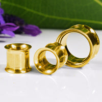 Gold Colour Flesh Tunnels, Gold Ear Tunnels