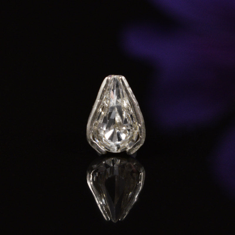 Threadless End for Piercings, Crystal Teardrop