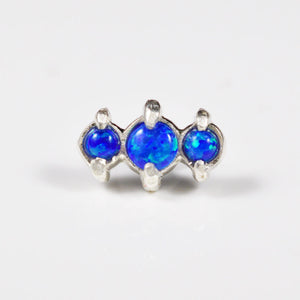 Threadless Blue Opal Trinity in Sterling Silver