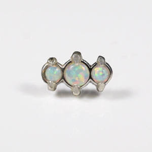 Threadless White Opal Trinity in Sterling Silver