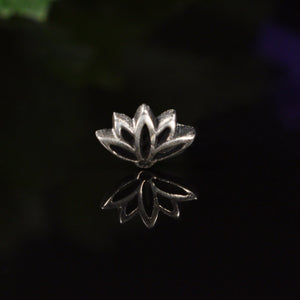 Lotus Flower Threadless End, Silver Piercing Jewellery