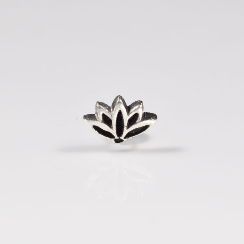 Threadless Lotus Flower in Sterling Silver