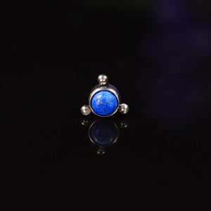 Titanium threadless end with blue Lapis