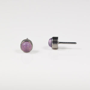 Titanium Threadless End with Amethyst Stone