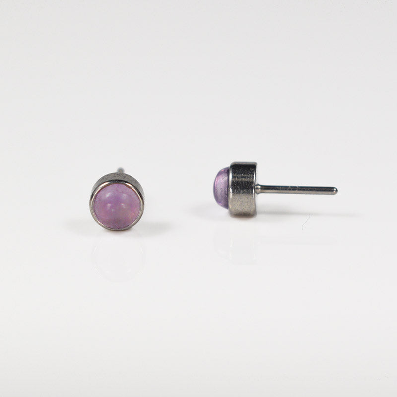 Titanium Threadless End with Amethyst Stone