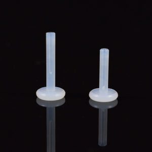 Threadless Piercing Labret in Clear Bio Plastic