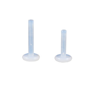 Threadless Piercing Labret in 1.2mm Clear PTFE BioFlex