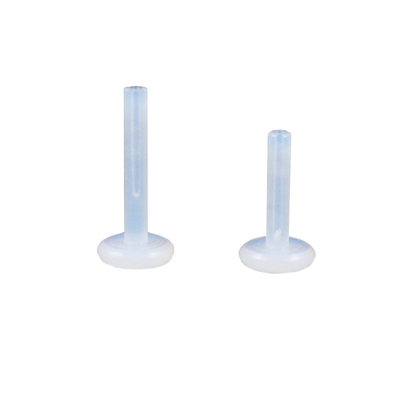 Threadless Piercing Labret in 1.2mm Clear PTFE BioFlex