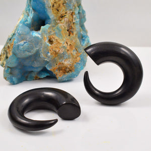 Black Wood Ear Spirals, Ear Stretchers