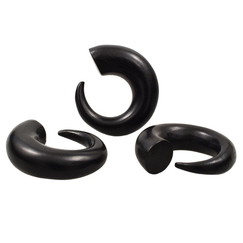 Black Wood Spiral Ear Talons