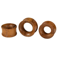 teak ear tunnels, flesh tunnel in wood, big sizes