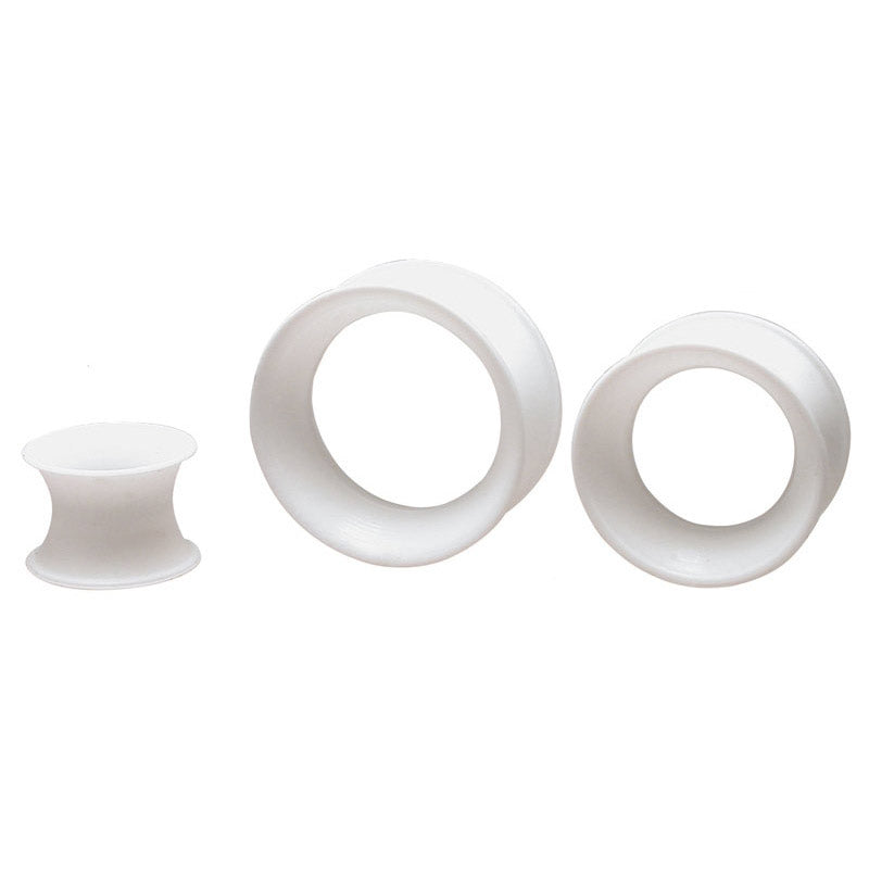 White Silicone Ear Tunnels, Earskins