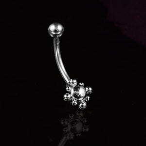 curved barball in steel ideal for rook piercing