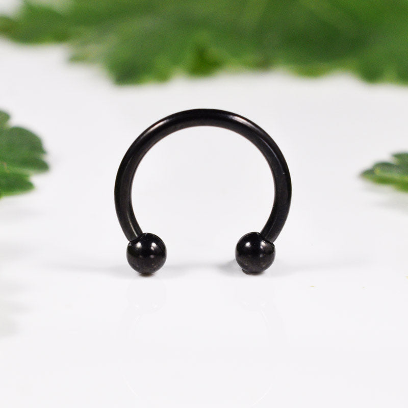 1.2mm Horseshoe Barbell in Black 