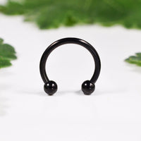 1.2mm Horseshoe Barbell in Black 