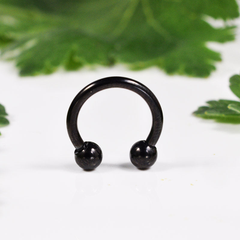 1.6mm Horseshoe Barbell in Black 