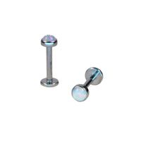 Labret with White Opalite Stone