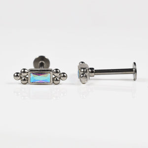 AB Stone Labret with Triple Dots