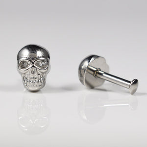 Skull Labret Internally Threaded