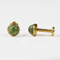 1.2mm gold steel labret with african jade stone